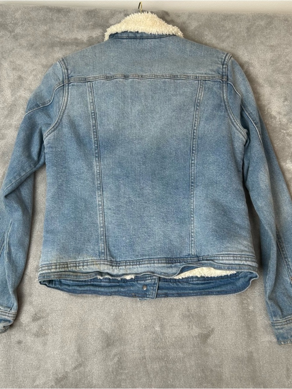 Universal Thread Women’s Jean Jacket Sherpa Lined Denim Jean Jacket Blue One Sz - Picture 7 of 16